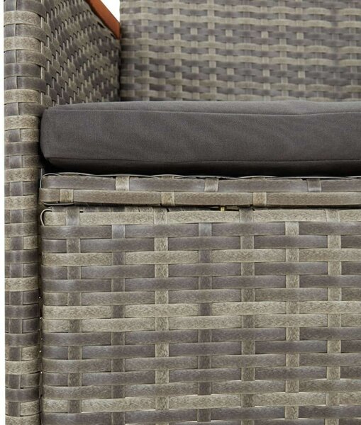 Polyrattan Kerti Étkezőgarnitúra - 5 részes - Szürke
