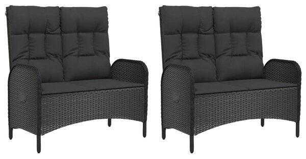 5 részes fekete polyrattan kerti étkezőgarnitúra párnákkal