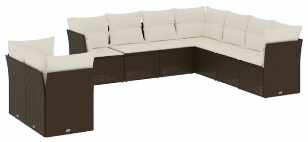 VidaXL Polyrattan Kerti Ülőgarnitúra - Barna - 9 részes