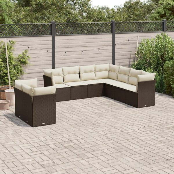 VidaXL Polyrattan Kerti Ülőgarnitúra - Barna - 9 részes