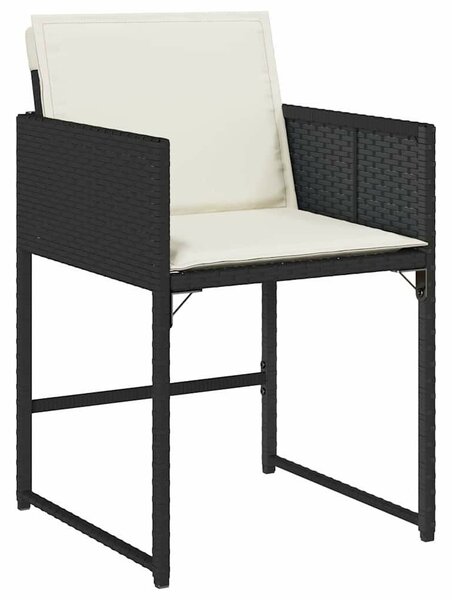 Kert étkező szett párnával 5 pcs Fekete polirattan