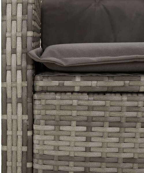 VidaXL Kerti Étkezőgarnitúra - Polyrattan - 7 részes - Szürke