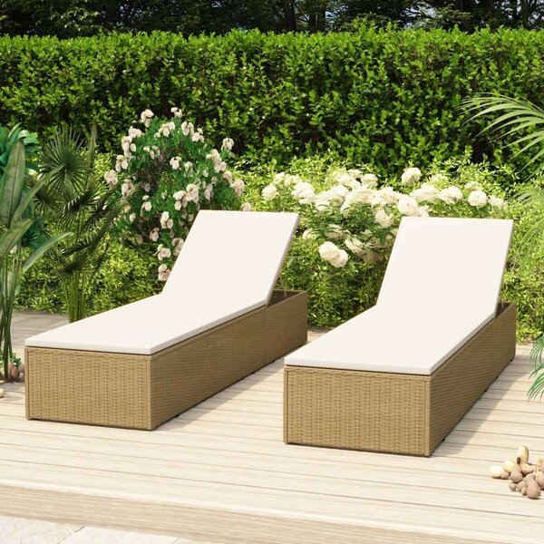 VidaXL Napozóágy - Polyrattan - 198cm