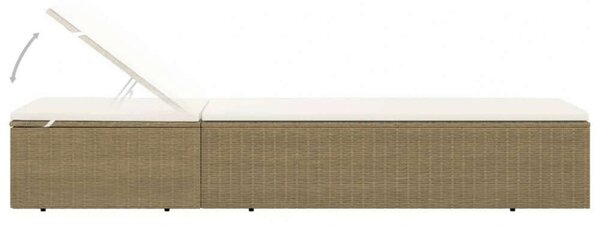 VidaXL Napozóágy - Polyrattan - 198cm