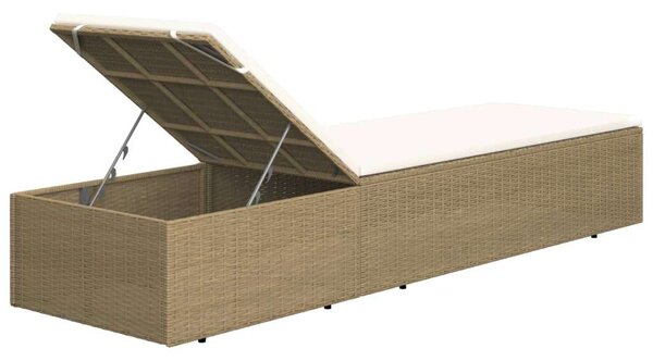 VidaXL Napozóágy - Polyrattan - 198cm