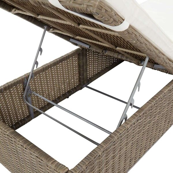 VidaXL Napozóágy - Polyrattan - 198cm