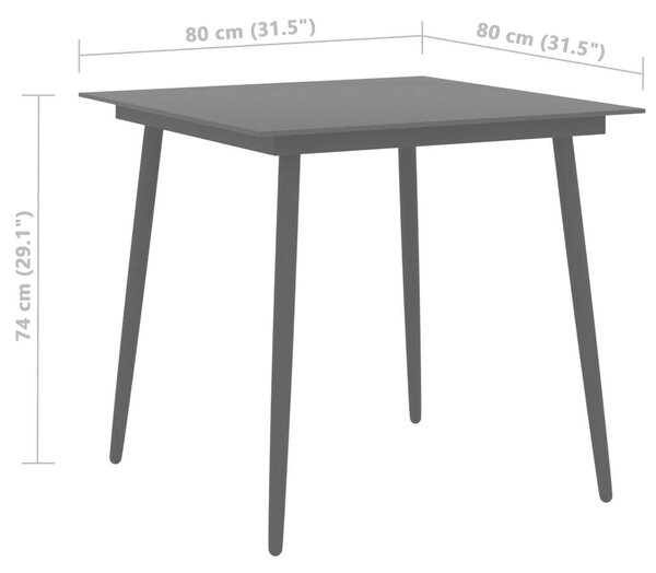 Fekete PVC Rattan Kerti Étkezőgarnitúra - 5 részes