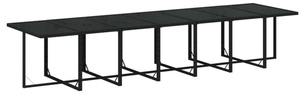 VidaXL Polyrattan Kerti Étkezőgarnitúra - 19 Személyes - Fekete