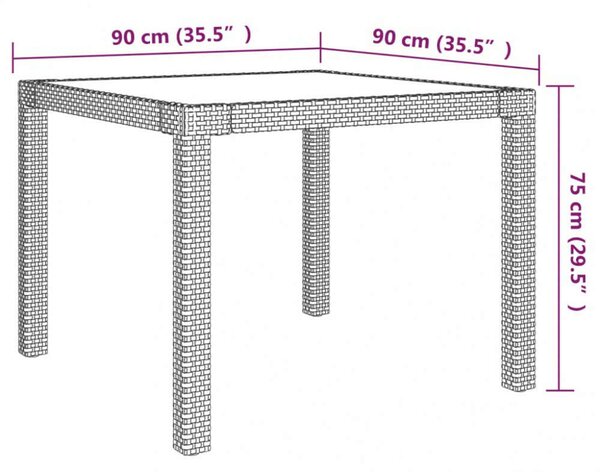 Kültéri Polyrattan Étkezőgarnitúra - 5 részes - Bézs