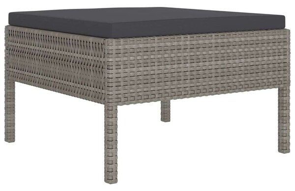 Polyrattan Kerti Bútorszett - 6 részes - Szürke