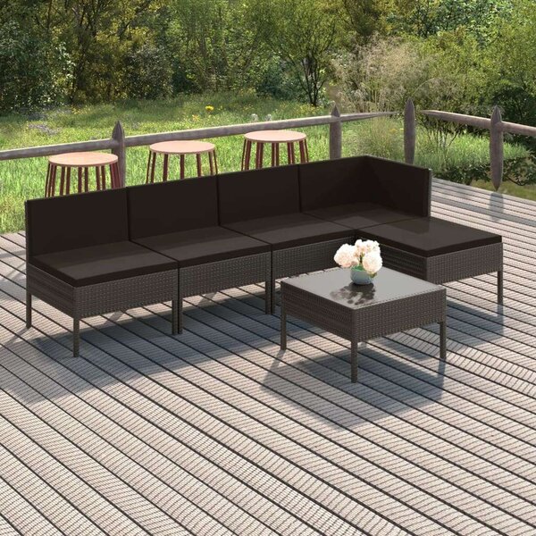 Polyrattan Kerti Bútorszett - 6 részes - Szürke