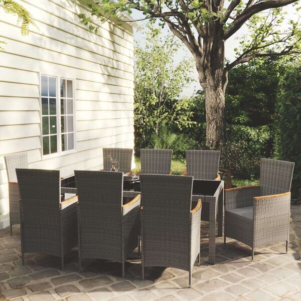 VidaXL Kültéri Étkezőgarnitúra - 9 személyes - Polyrattan