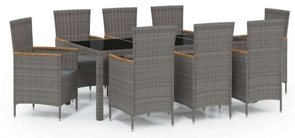 VidaXL Kültéri Étkezőgarnitúra - 9 személyes - Polyrattan