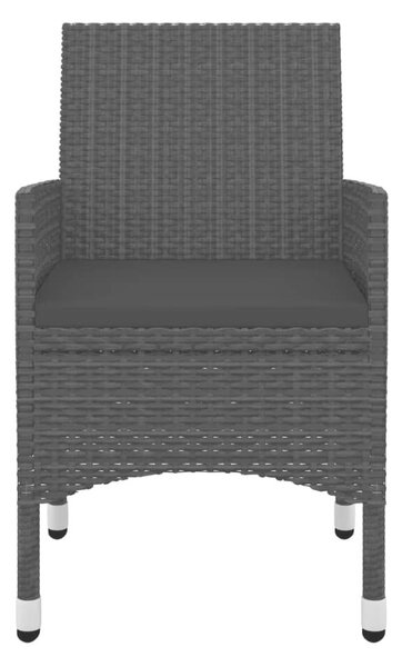 VidaXL - 5 Részes Kerti Étkezőgarnitúra - Polyrattan - Fekete