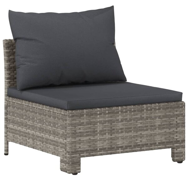 3 részes szürke polyrattan kerti ülőgarnitúra párnákkal