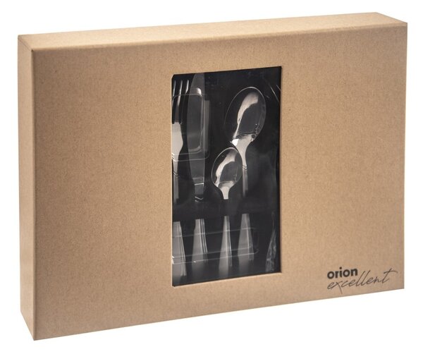 Ezüstszínű rozsdamentes acél evőeszköz készlet 24 db-os Satin – Orion