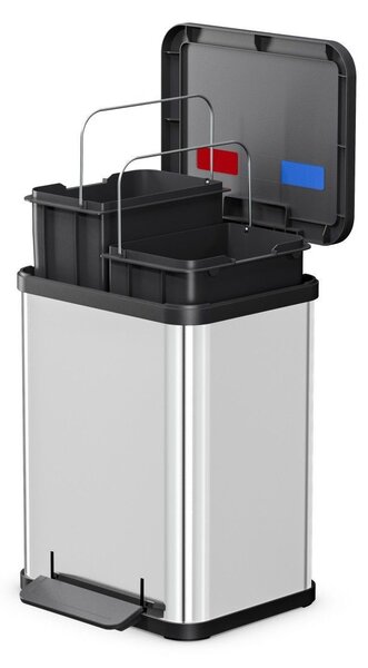 Hailo Öko duo Plus M 2x9 literes szelektív rozsdamentes acél hulladékgyűjtő - Inox