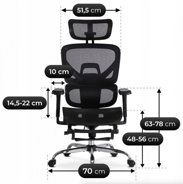 JAKS Ergonomikus irodai forgószék fekete szövet Kair