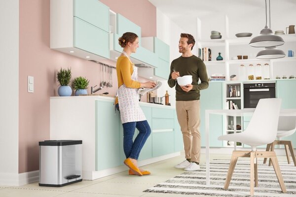 Hailo Öko trio Plus L 3x9 Literes acél szelektív hulladékgyűjtő - Ezüst
