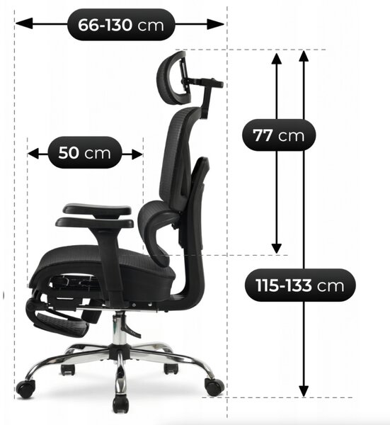 JAKS Ergonomikus irodai forgószék fekete szövet Kair