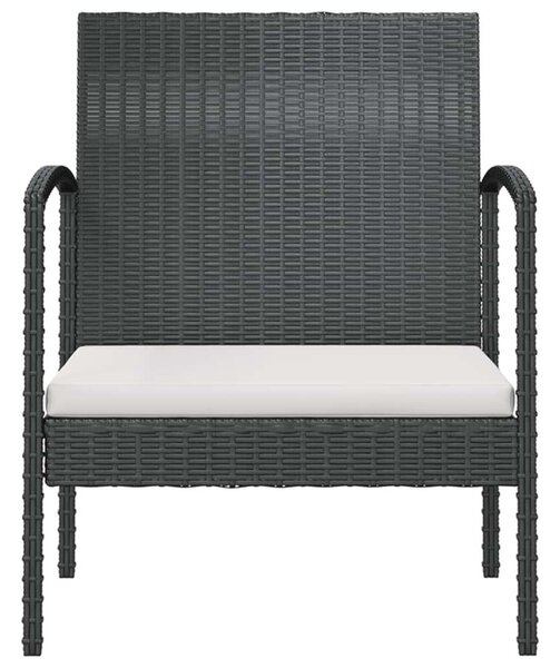 Polyrattan Kerti Ülőgarnitúra - 16 részes - Fekete
