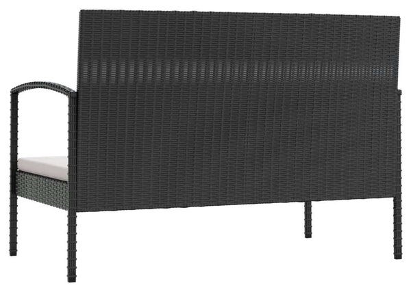 Polyrattan Kerti Ülőgarnitúra - 16 részes - Fekete