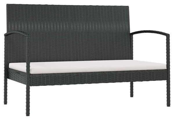 Polyrattan Kerti Ülőgarnitúra - 16 részes - Fekete