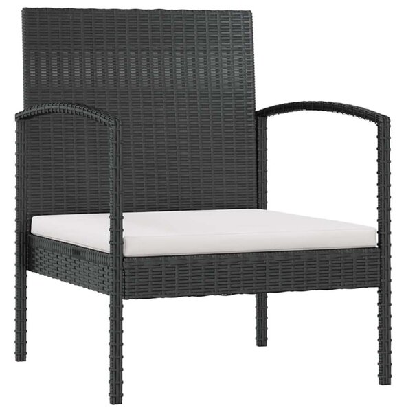Polyrattan Kerti Ülőgarnitúra - 16 részes - Fekete
