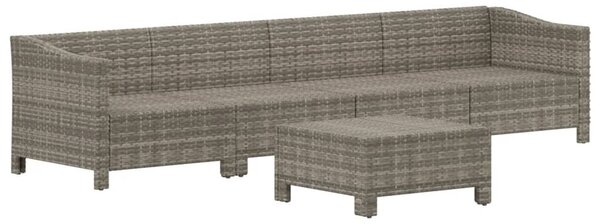 5 részes szürke polyrattan kerti ülőgarnitúra párnákkal