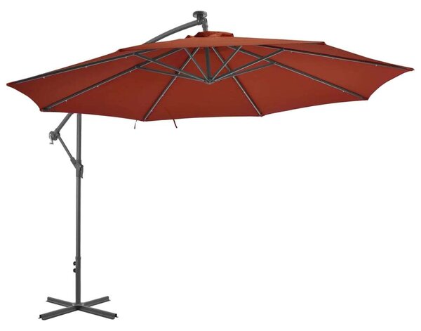 350 cm-es Konzolos Napernyő - Terrakotta - LED Világítással