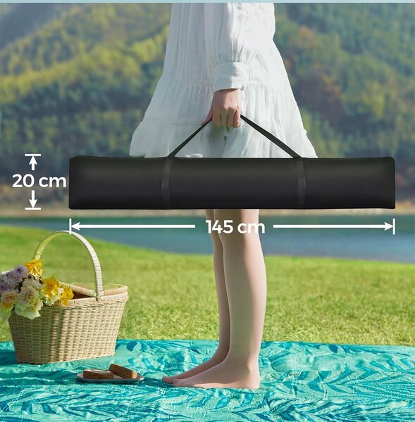 Fém vázas függőágy, párnázott felülettel, állítható, párnával, 200 kg, 300x120x110 cm, kék