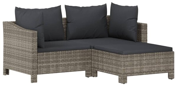 5 részes szürke polyrattan kerti ülőgarnitúra párnákkal
