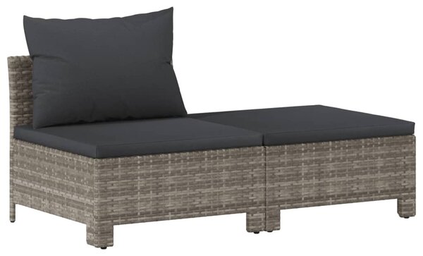 6 részes szürke polyrattan kerti ülőgarnitúra párnákkal