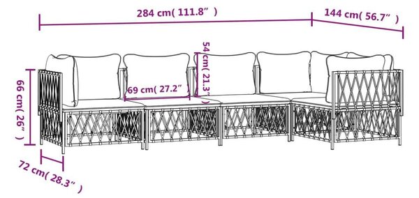 5 Részes Kültéri Ülőgarnitúra - Antracitszürke