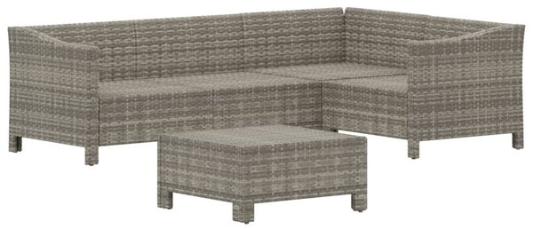 5 részes szürke polyrattan kerti ülőgarnitúra párnákkal