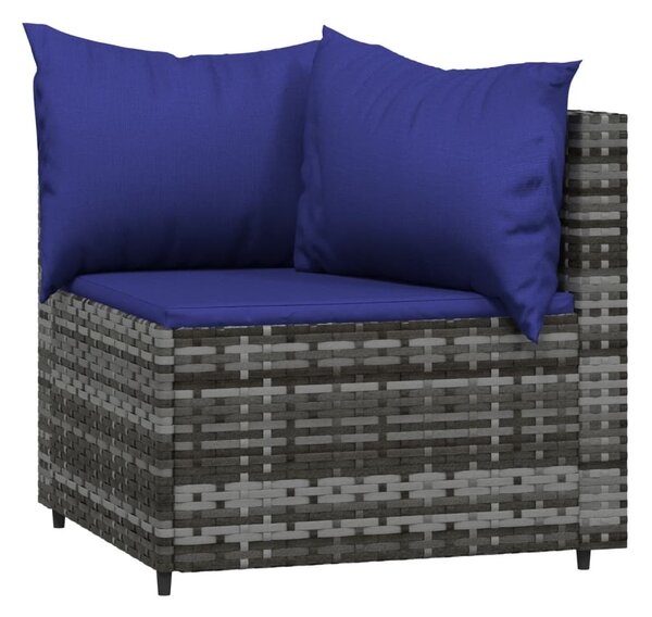 4 részes szürke polyrattan kerti ülőgarnitúra párnákkal