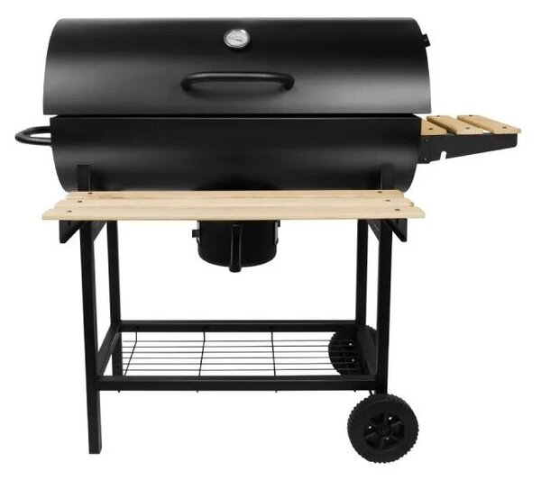 Faszenes BBQ grillsütő ,Krómozott rács ,Beépített hőmérő