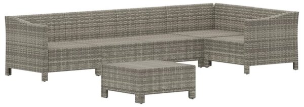 6 részes szürke polyrattan kerti ülőgarnitúra párnákkal