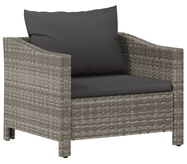 5 részes szürke polyrattan kerti ülőgarnitúra párnákkal