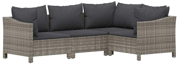 6 részes szürke polyrattan kerti ülőgarnitúra párnákkal
