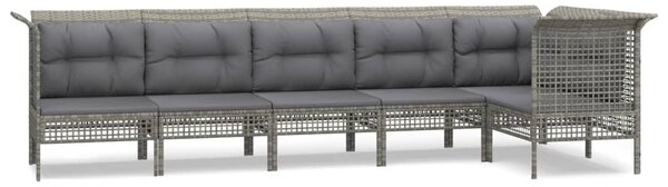 6 részes szürke polyrattan kerti ülőgarnitúra párnákkal