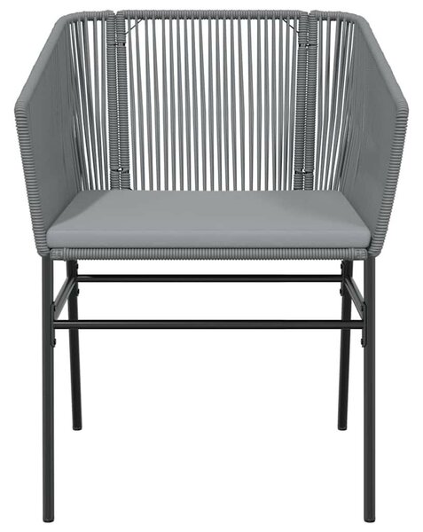 5 részes szürke polyrattan üveg kerti étkezőgarnitúra párnával