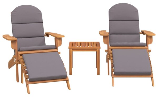 3 részes tömör akácfa kerti Adirondack ülőgarnitúra