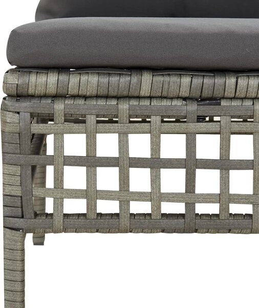 6 részes szürke polyrattan kerti ülőgarnitúra párnákkal
