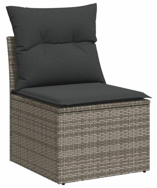 VidaXL 6 részes szürke polyrattan kerti ülőgarnitúra párnákkal
