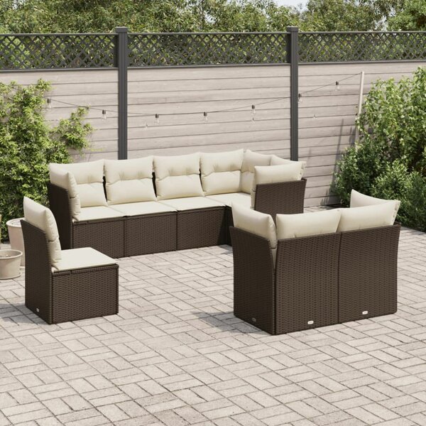 VidaXL Polyrattan Kerti Ülőgarnitúra - Barna - 8 részes