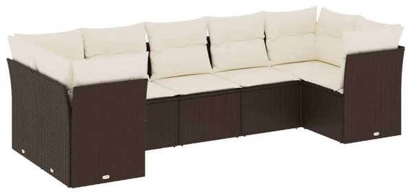 VidaXL Polyrattan Kerti Ülőgarnitúra - 7 részes - Barna