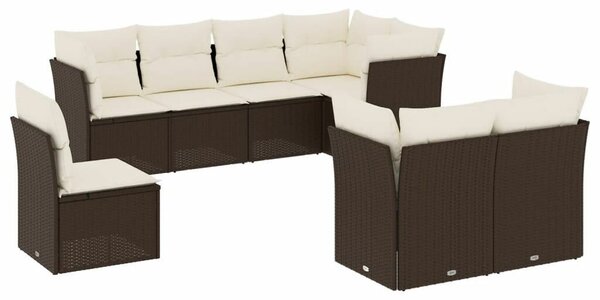 VidaXL Polyrattan Kerti Ülőgarnitúra - Barna - 8 részes