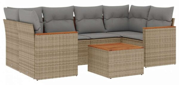 VidaXL Polyrattan Kerti Ülőgarnitúra - 7 részes