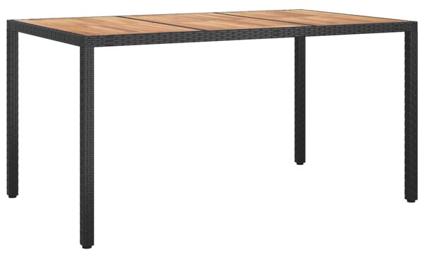 5 részes fekete polyrattan kerti étkezőgarnitúra párnákkal